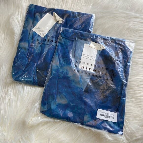 New! Multi-Blue Tie Dye Long Chiffon Kimono Beach Cover - Picture 7 of 8